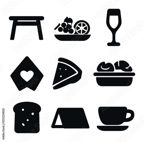 Wedding Contract Icons. Solid, filled icons set of wedding contracts: marriage certificate, ring icon, mutual