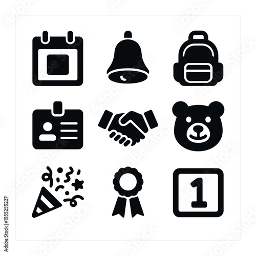 Constitutional Law Icons. Solid, filled icons set of constitutional law: legal constitution scroll, national