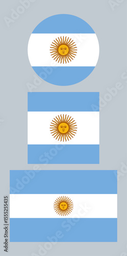 
Argentina Flag – Vector Illustration on Gray Background

