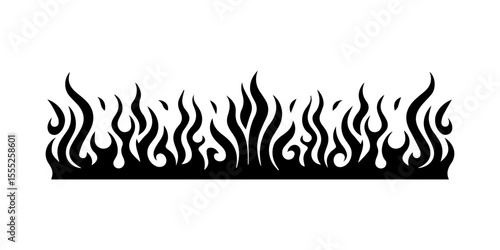 Seamless Horizontal Flame Border.