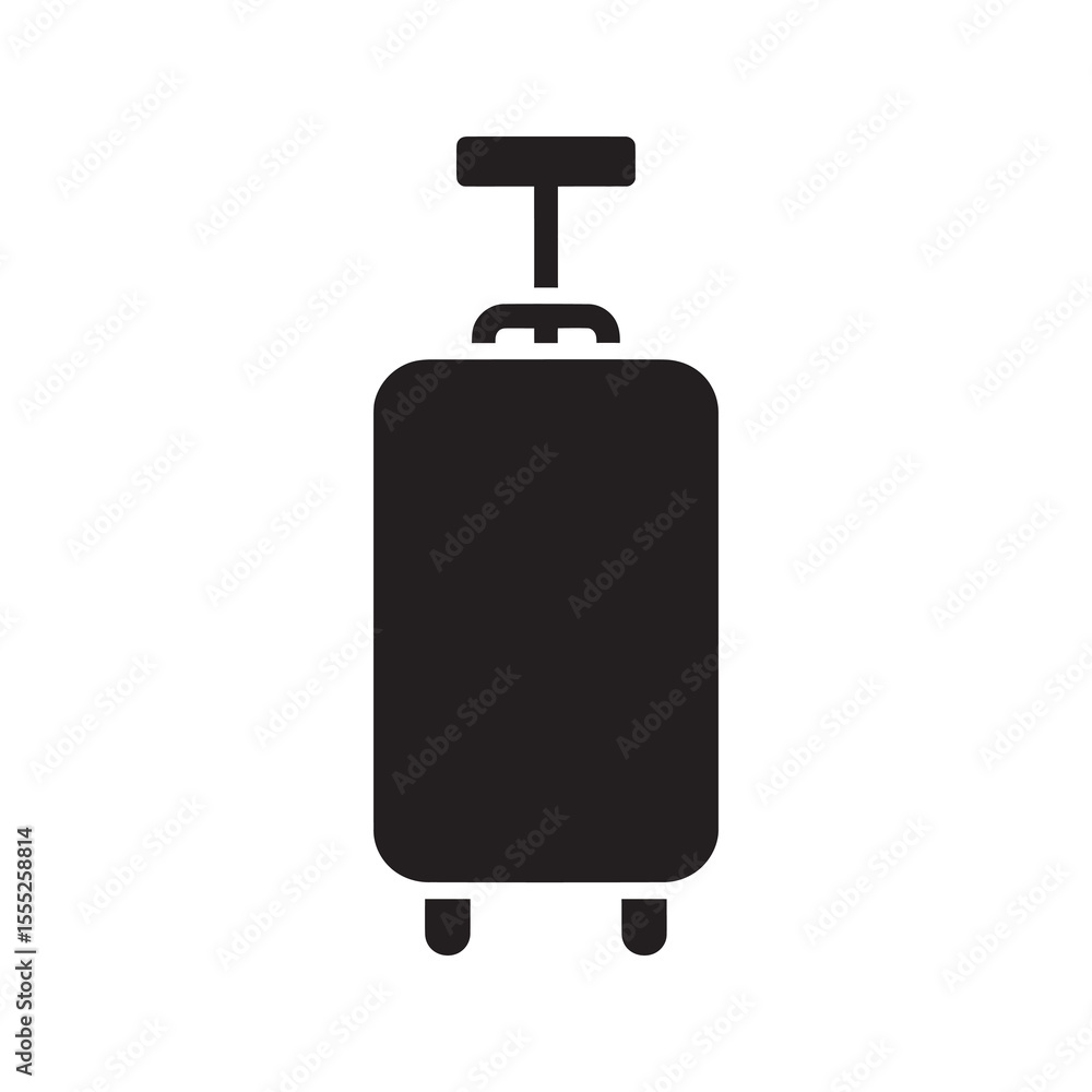 Travel luggage icon for suitcase and baggage on a trip or vacation passenger bag for carrying clothes and belongings on a journey by air vector solid glyph icon Travel luggage icon for suitcase and baggage on a trip or vacation passenger bag for carrying clothes and belongings on a journey by air vector solid glyph icon