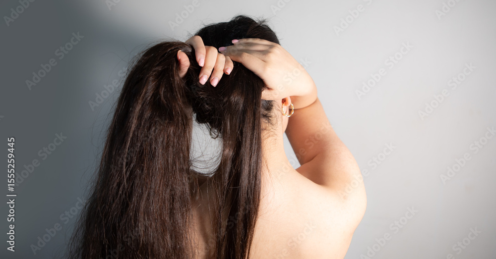 Fototapeta premium young woman with long hair