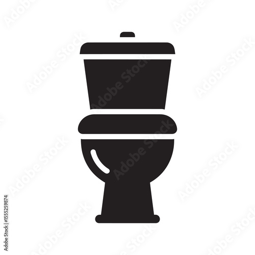 Toilet bowl icon for restroom and bathroom fixture a ceramic wc for sanitation and hygiene in a public or private lavatory a sanitary unit vector solid glyph icon
