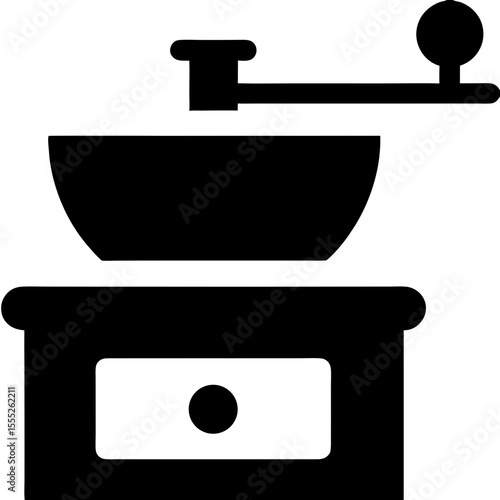 Coffee grinder silhouette on a simple background