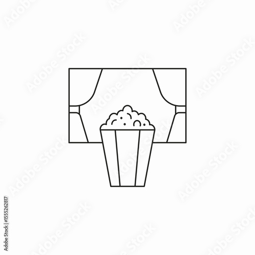 cinema popcorn movie icon sign vector