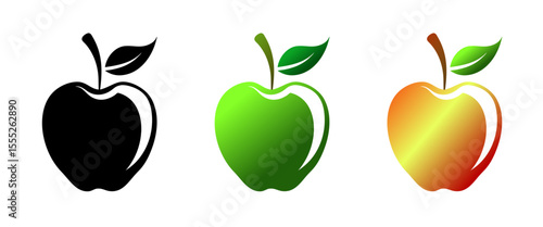 Apple icon with black and colorful design