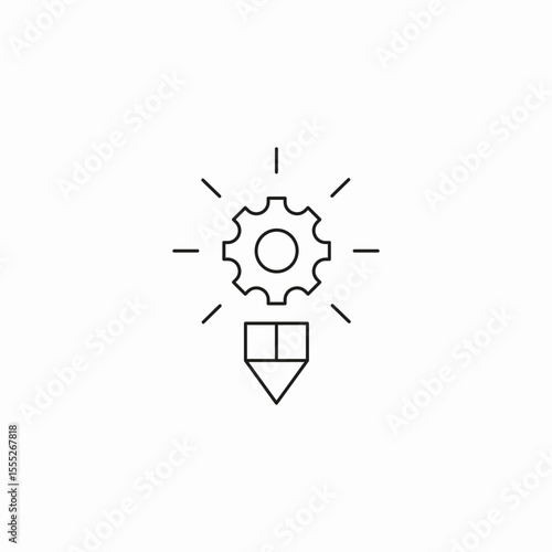 idea gear lightbulb icon sign vector