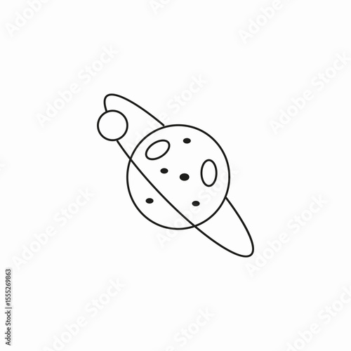 saturn-like celestial body icon sign vector
