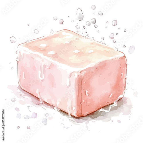 Soap Or Body Wash, watercolor painting vector, isolated on a white background.