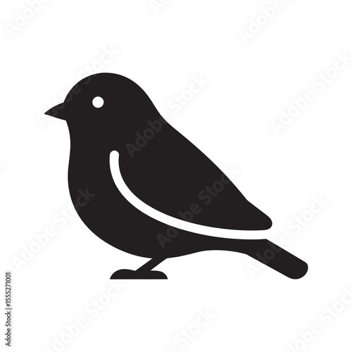 Bird icon representing wildlife and nature for an animal related theme like birdwatching freedom or spring and a symbol of flying vector solid glyph icon