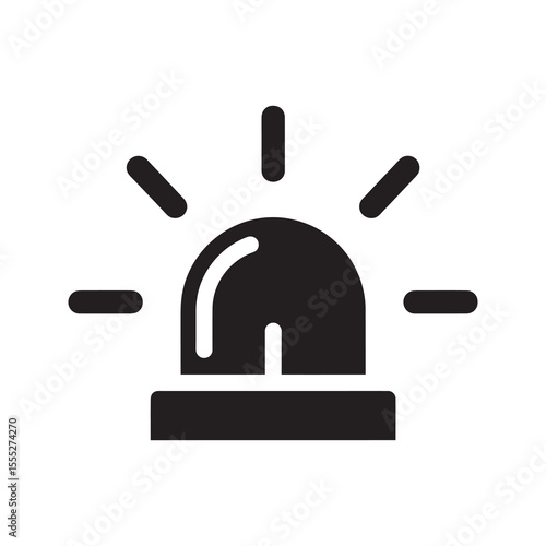 Siren light icon for an emergency vehicle like a police car or ambulance representing an alarm and a warning of an urgent situation vector solid glyph icon