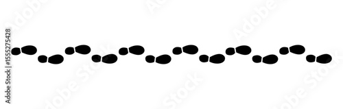 Steps footprints track. T-shirt print footprint walk line path background – Vector