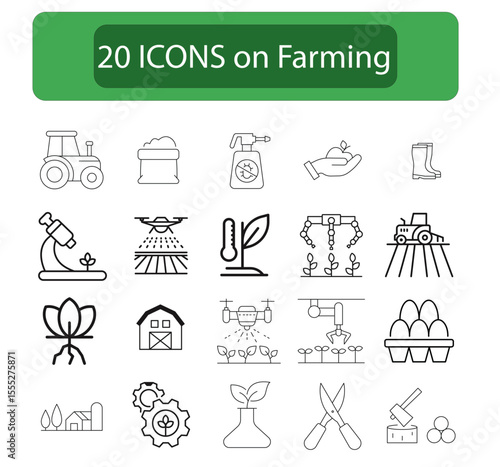 Farming icons set of 20