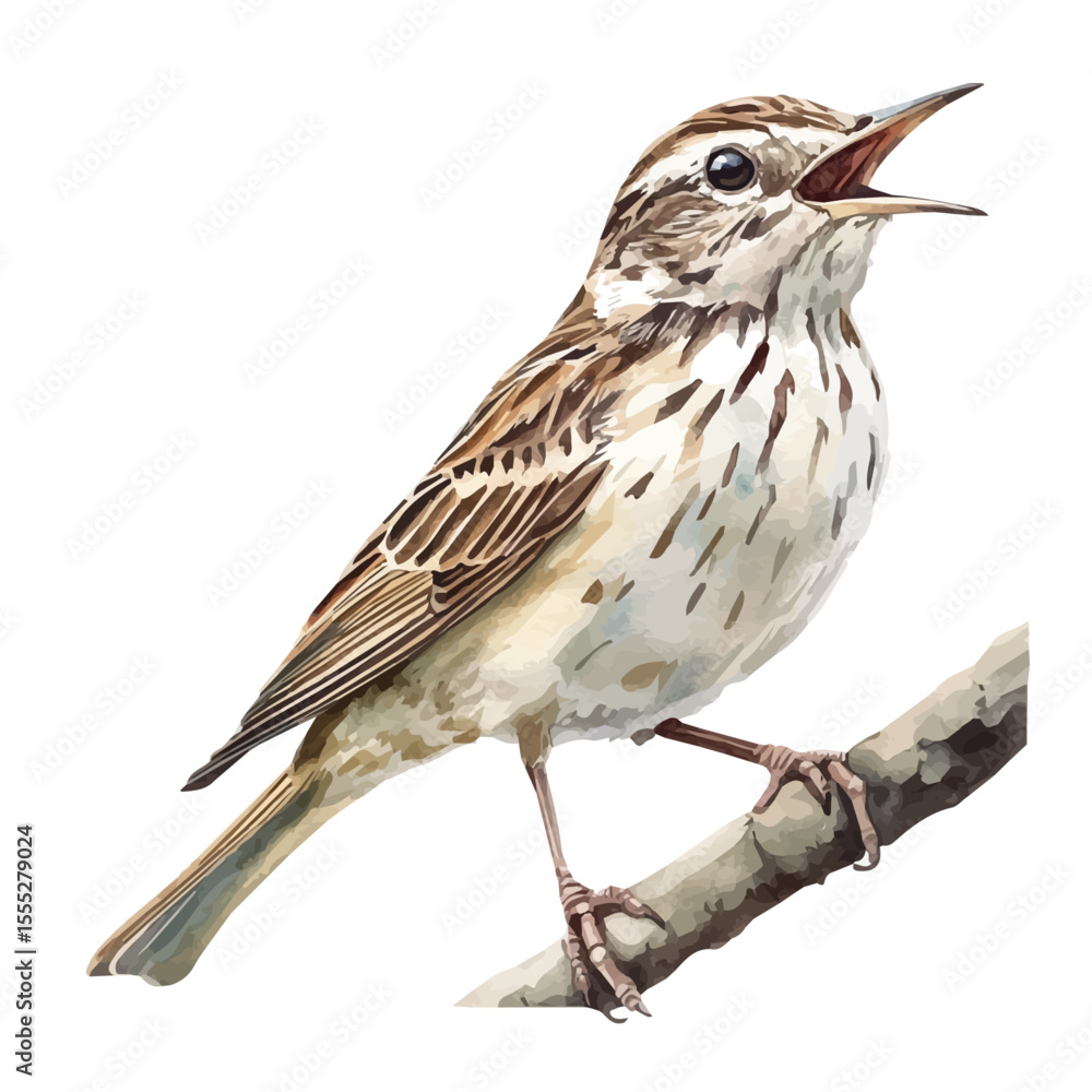 Fototapeta premium watercolor of Skylark, vector, isolated on a white background.