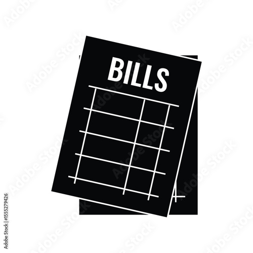 Office Bill Icon, Work bill file vector, invoice icon