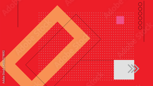 Red digital geometric grid background
