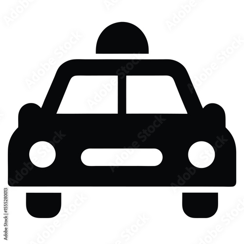 Taxi Vector Icon, Car Transport Symbol, Urban Cab Silhouette, Ride Share Vehicle Line Art

