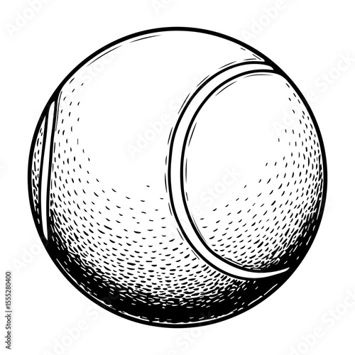 Minimalist Tennis Ball Line Art Silhouette