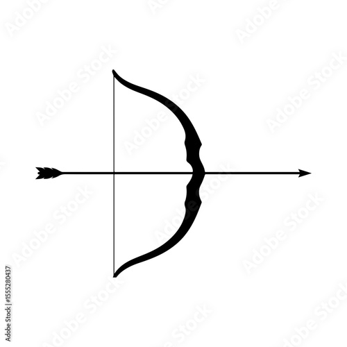 Minimalist Bow and Arrow Line Art Silhouette