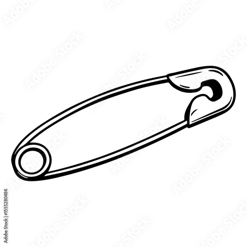 Minimalist Safety Pin Line Art Silhouette