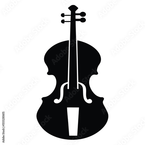 Violin Vector Icon, Classical Music Instrument, Orchestra Silhouette, String Instrument Line Art

