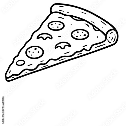 Minimalist Pizza Slice Line Art Silhouette
