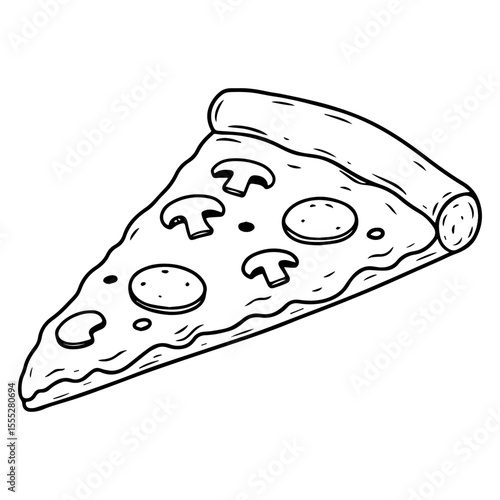 Minimalist Pizza Slice Line Art Silhouette