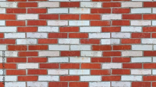 Red and white brick wall creates a textured background pattern