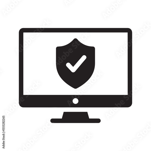 Cybersecurity protection icon with computer monitor and shield for online data safety virus prevention and secure network system technology vector solid glyph icon Free Download Cybersecurity protection icon with computer monitor and shield for online data safety virus prevention and secure network system technology vector solid glyph icon - GFXLoad