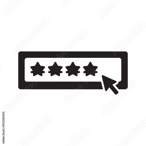 Password entry authentication icon with star characters for secure login access data protection and user account verification on website or app vector solid glyph icon