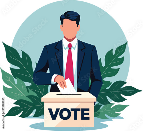 Vote illustration concept for election campaign and democratic participation in government process