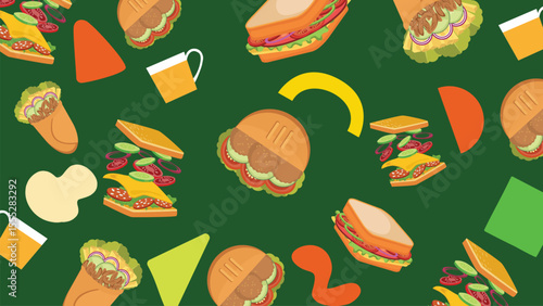 Burger and wrap background