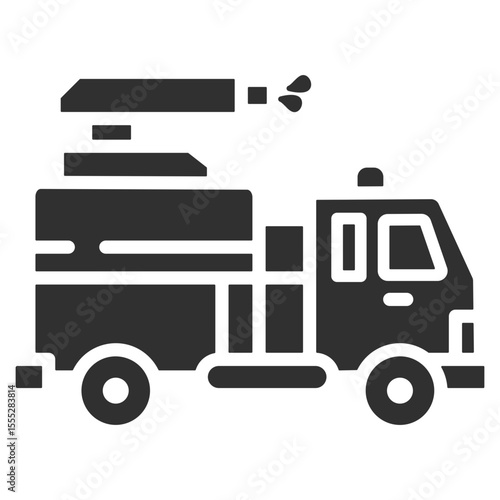 Fire Truck Icon Single Vector Collection 