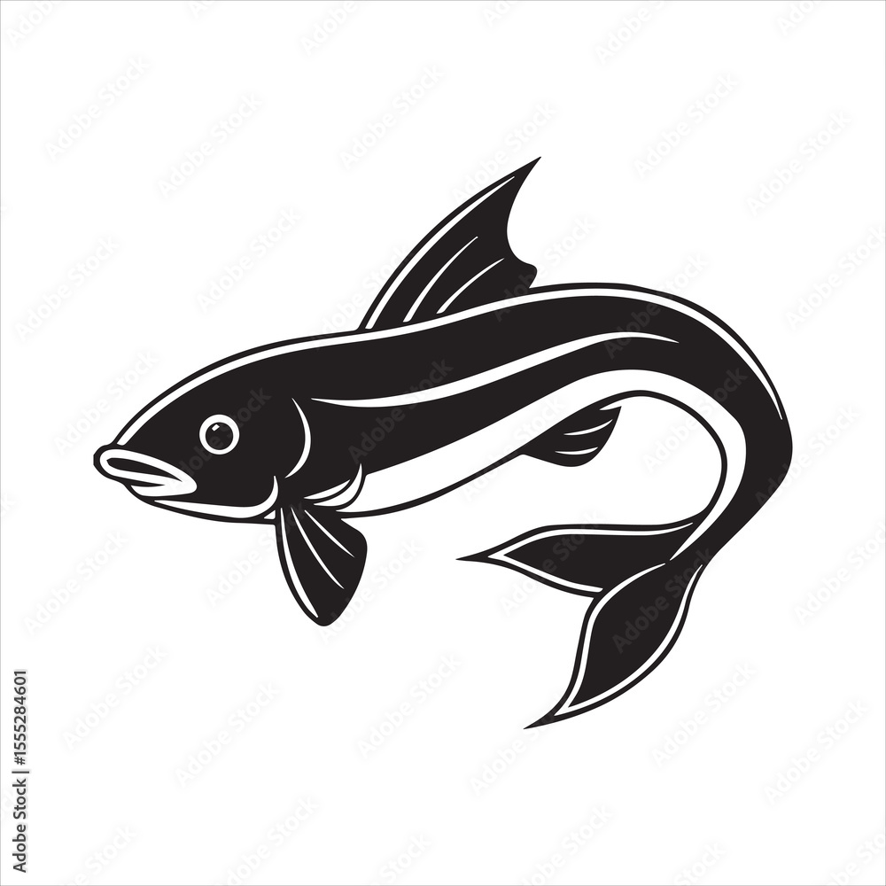 Fototapeta premium sea catfish vector art illustration