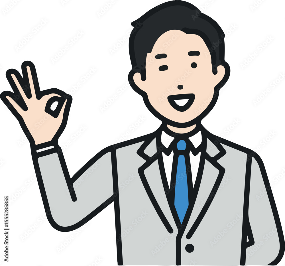 Okay sign business man wearing a suit Okay sign business man wearing a suit
