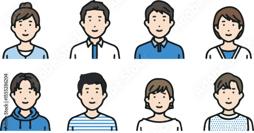 Casual clothing avatar icon set