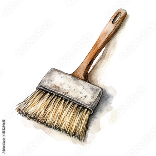 Scrub Brush, watercolor drawing vector, isolated on a white background.