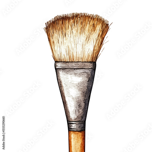 Scrub Brush, watercolor vector, isolated on a white background.