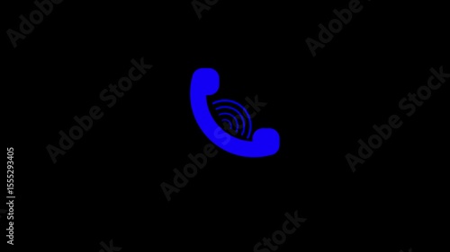 Wallpaper Mural video animation black and white icon telephone and waves signal, in the concept of talking on the phone concept, on a green chroma key background. Torontodigital.ca