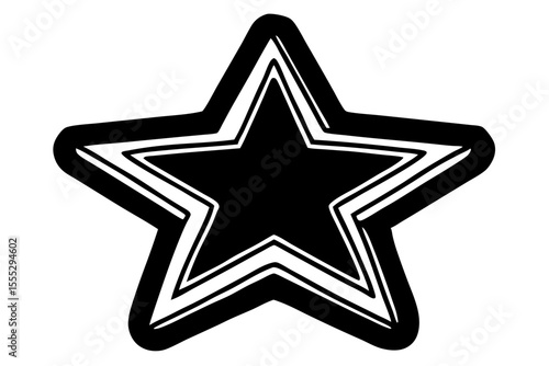 Bright silver Star of David icon on a black background, perfect for a holiday or celebration design illustration