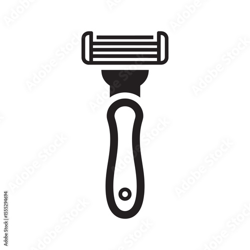 Shaving razor icon for personal grooming and hair removal representing a barbershop tool or a beauty care accessory for smooth skin vector solid glyph icon