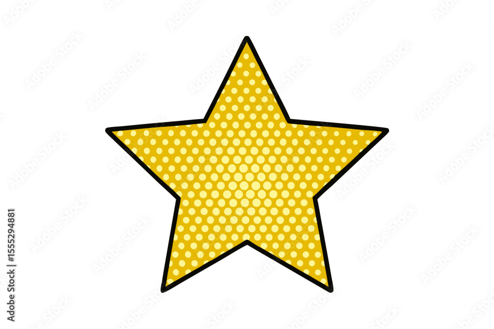 Obraz premium Shining 3D golden star icon, a festive yellow symbol of celebration and award, isolated on white