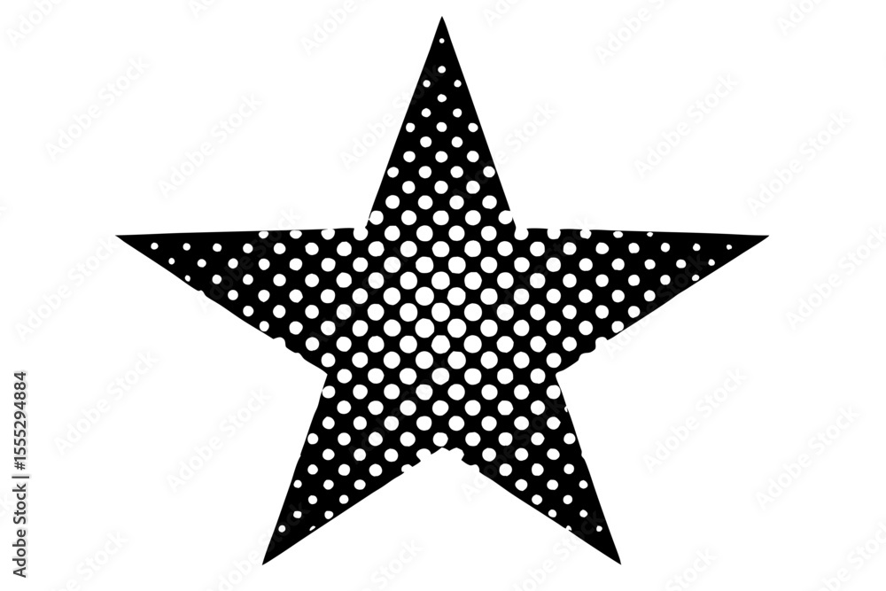 Fototapeta premium A shiny silver star symbol, perfect for Christmas or holiday decoration, isolated on a white background