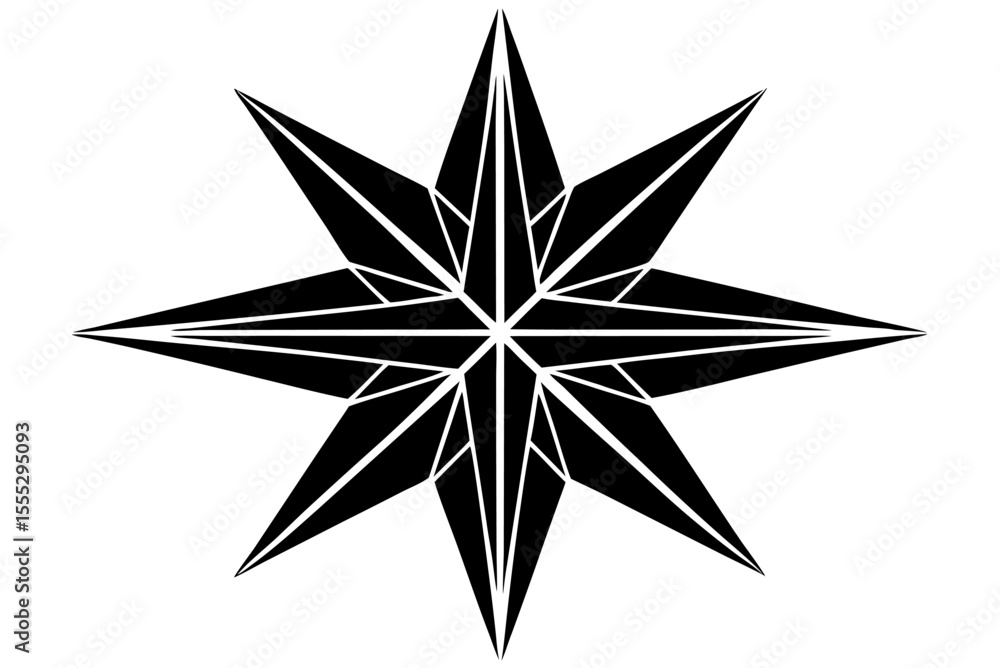 A classic black and white vector star, perfect as a holiday decoration or award symbol A classic black and white vector star, perfect as a holiday decoration or award symbol