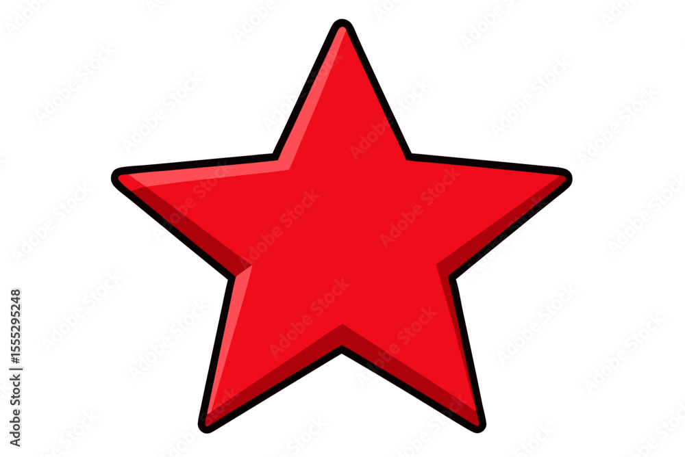 A bright, shiny red 3D star on a white background, perfect as a Christmas decoration or a festive holiday award icon A bright, shiny red 3D star on a white background, perfect as a Christmas decoration or a festive holiday award icon