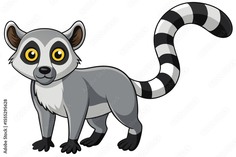 Obraz premium Cute funny wild baby tiger, panda, cat, raccoon, and bear character illustrations isolated with a smile