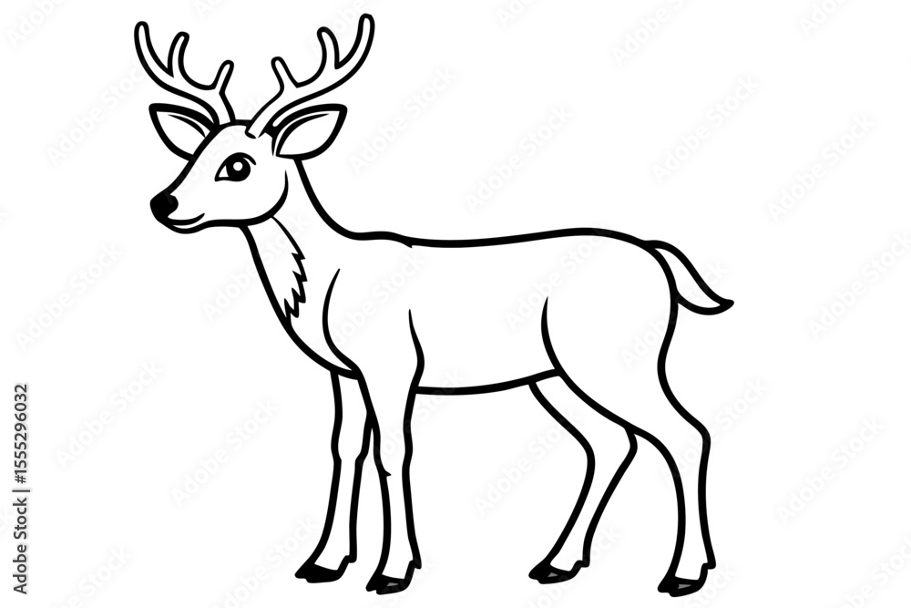 A captivating vector illustration depicts a majestic deer silhouette, perfect for projects needing wildlife or Christmas themes, showcasing the mammal's graceful antlers against an isolated backdrop A captivating vector illustration depicts a majestic deer silhouette, perfect for projects needing wildlife or Christmas themes, showcasing the mammal's graceful antlers against an isolated backdrop