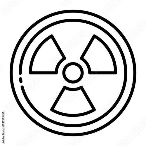 radiation hazard outline icon for nuclear and exposure risk