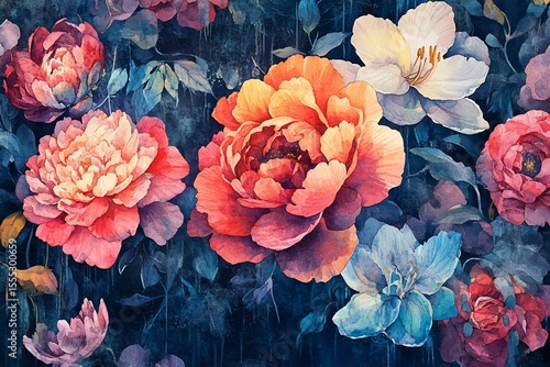 Vibrant floral arrangement in a variety of shades