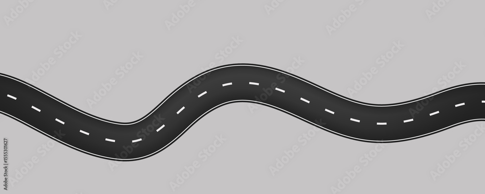 Flat roadway illustration isolated on white background. Flat roadway illustration isolated on white background.